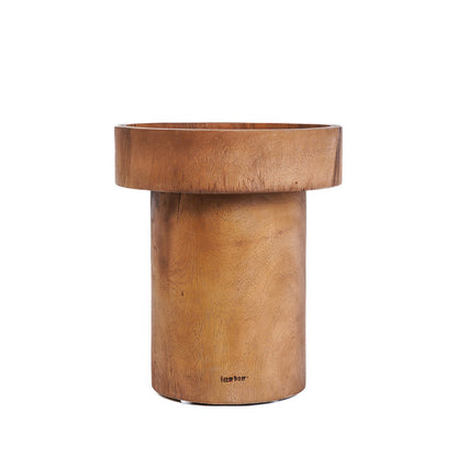 Suar Wood Side Table - Natural, Elegant Accent Table