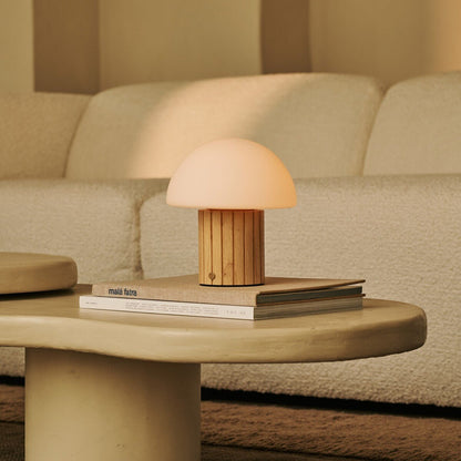 Siebe Light Brown Rechargeable Table Lamp | Dimmable, Modular Lampshade & 3 Light Colors