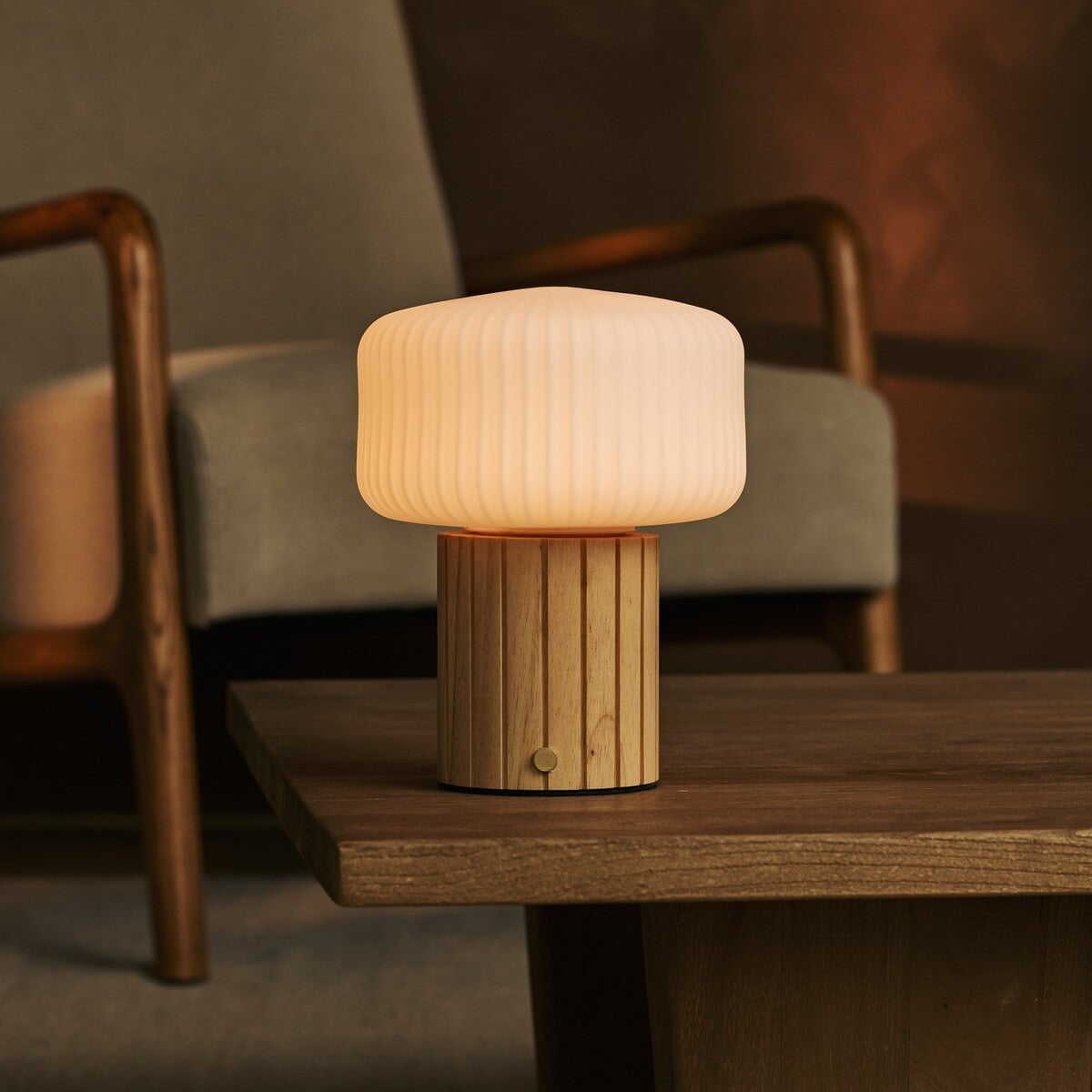 Margaux Light Brown Rechargeable Table Lamp | Stylish, Cordless & 3 Light Modes