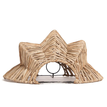 Raffia Wall Sconce - Natural Woven Wall Light - Medium