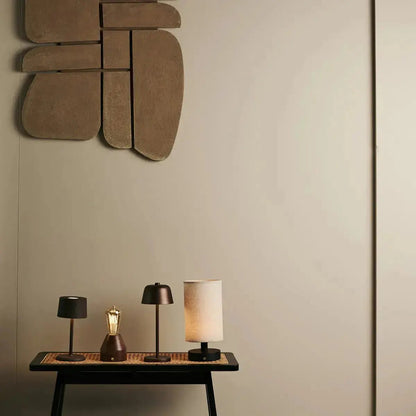 David Mocha Brown Rechargeable Table Lamp 2 in 1 with Adjustable Height | Dimmable & Cordless