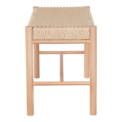 Abano Bench - Natural, Poplar Wood, Paper Cord, 35x80x45cm