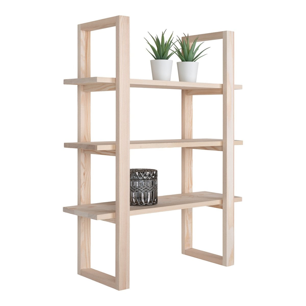 Paulownia Wood Wall Shelf - Natural Nordic Style, 48x63cm