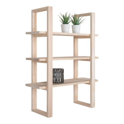 Paulownia Wood Wall Shelf - Natural Nordic Style, 48x63cm