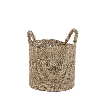 Seagrass Storage Basket - Woven Basket with Handles - Natural - M