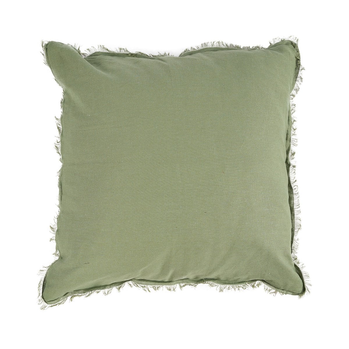 Linen Cushion Cover - Sage Green Square Throw Pillow, 50x50 cm