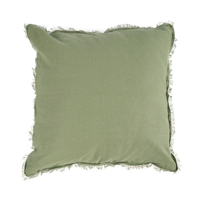 Linen Cushion Cover - Sage Green Square Throw Pillow, 50x50 cm