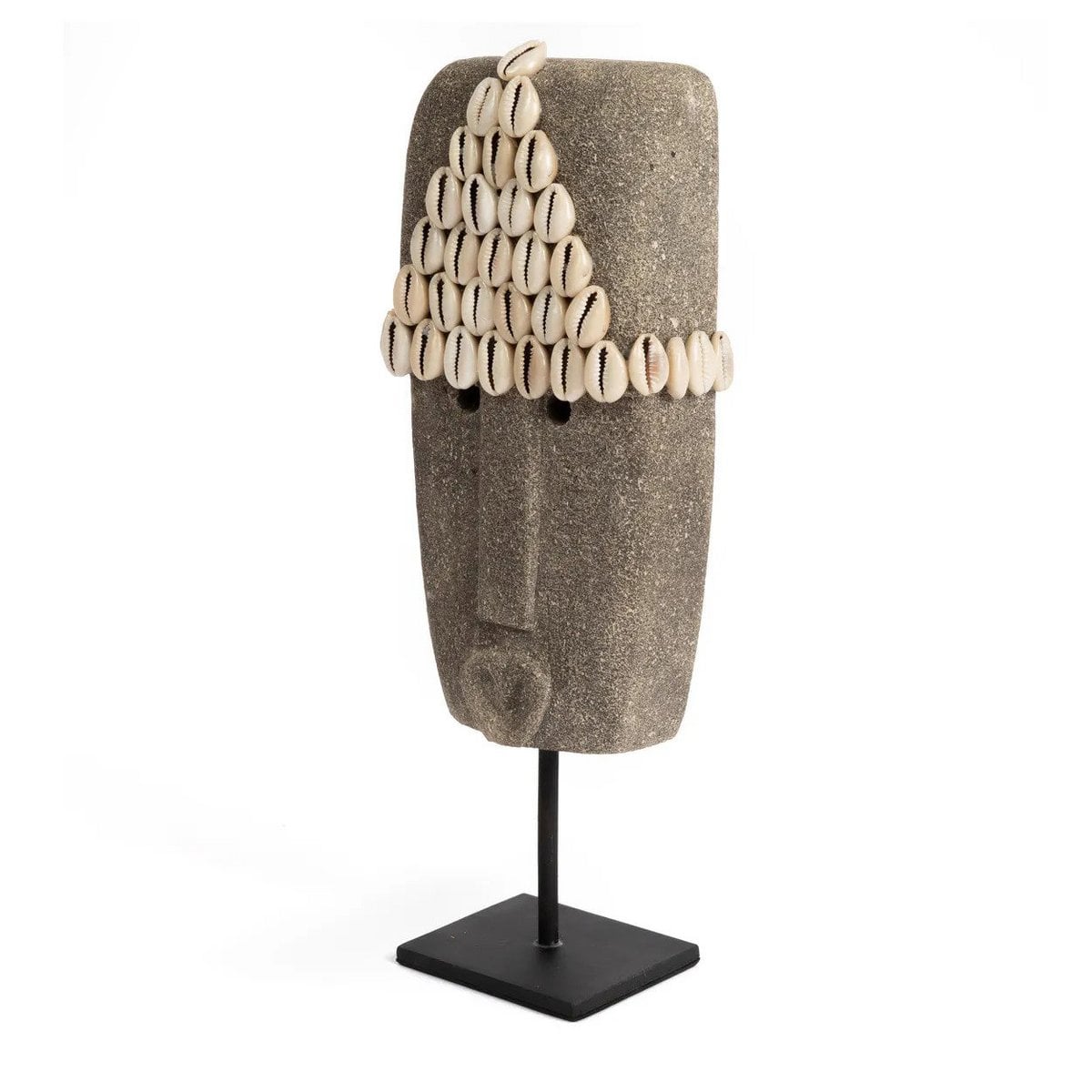 Sandstone Sculpture on Stand - Hand-Carved Sumba Stone Decor