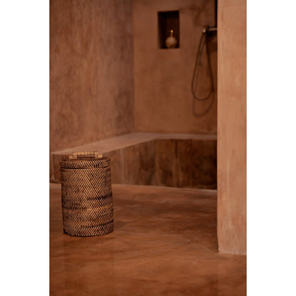Rattan Storage Basket – Natural Brown Lidded Bin