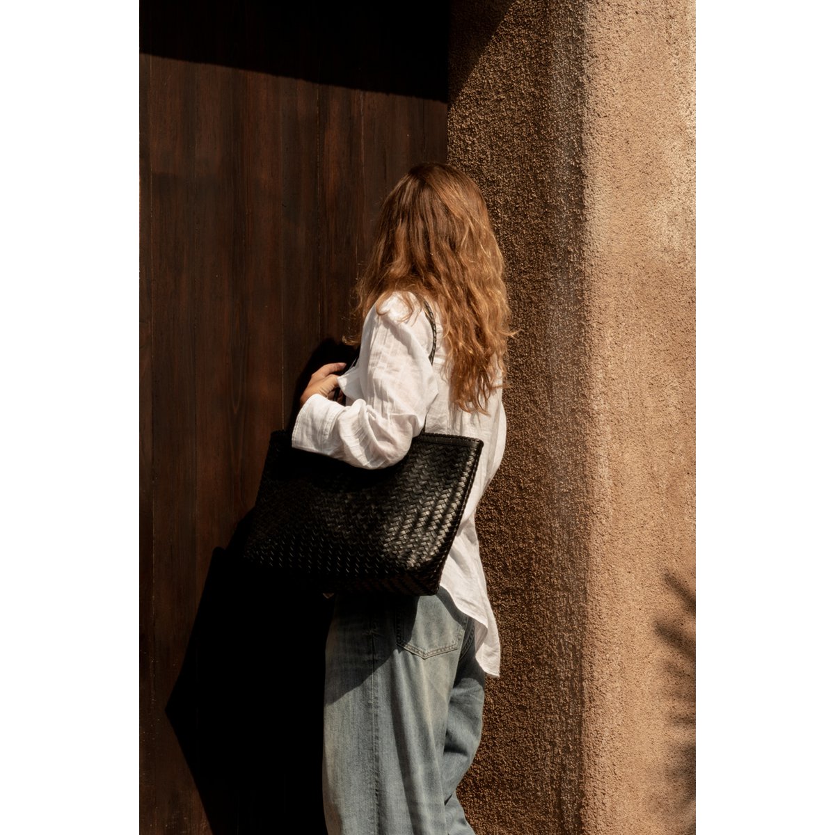 Black Leather Shopper Bag - Handmade Execu-Shopper