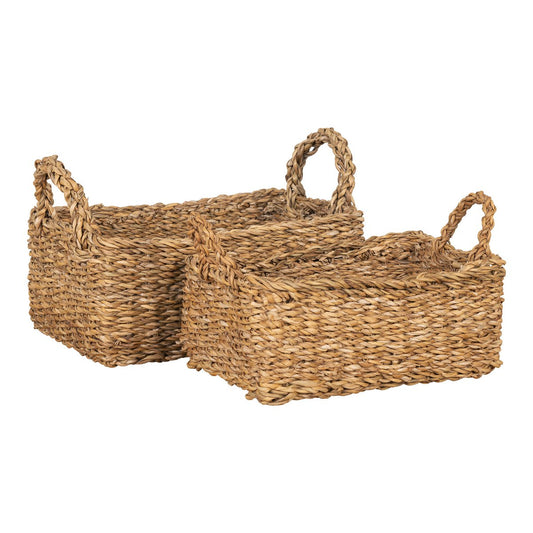 Seagrass Storage Baskets - Natural Eco-Friendly Set of 2