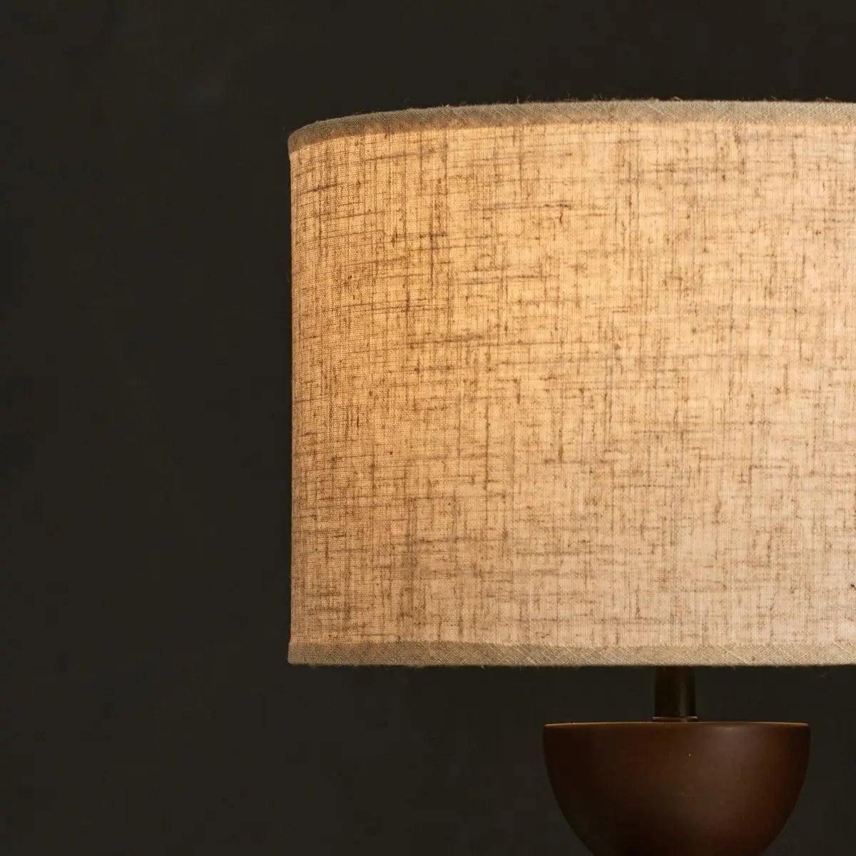 Kai Dark Brown Table Lamp with Sand Lampshade – Stylish, Handmade Lighting