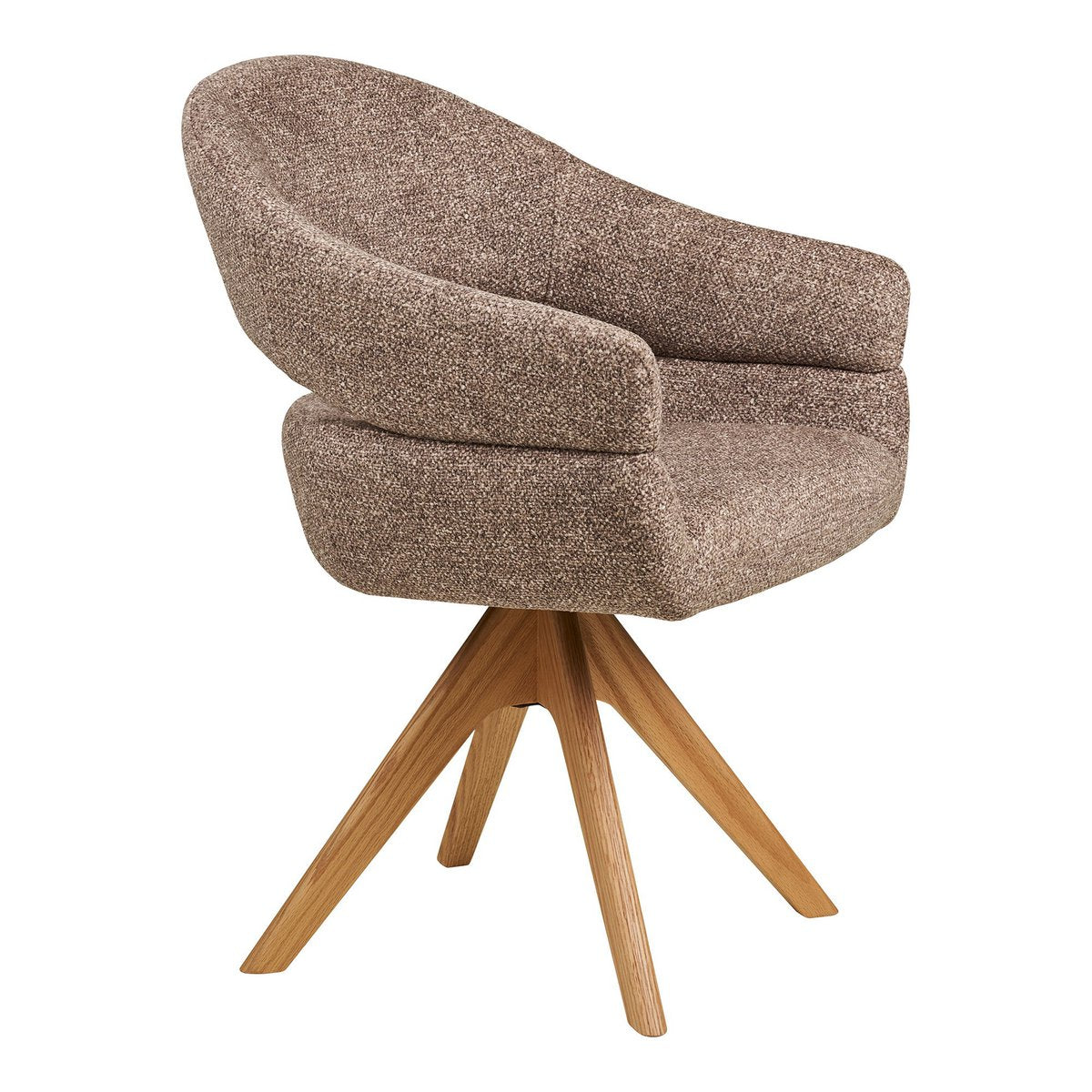 Dover Dining chair with swivel, brown, natural oak legs, HN1323