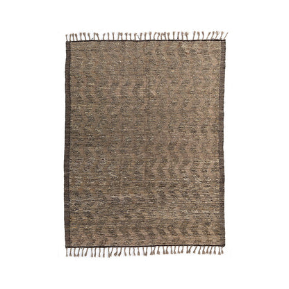 Handwoven Wool Afghan Rug – Earthy Tones, Subtle Zigzag, 362 x 262 cm