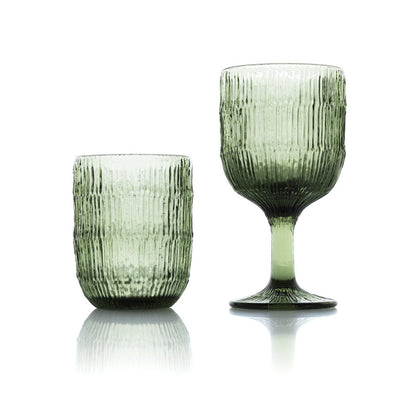 Green Ripple Glass - Unique Water Glass