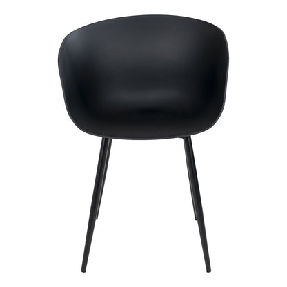 Black Dining Chairs - Modern Steel & PP Set of 2 | Roda