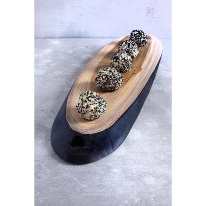 Teak Tapas Plate - Large Wooden Serving Dish for Appetizers