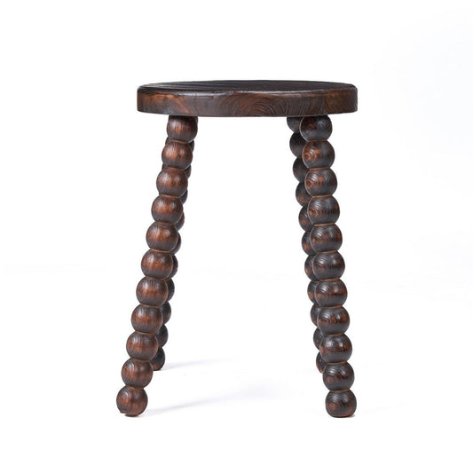 Mango Wood Stool - Dark Walnut Dango Accent Seat or Side Table