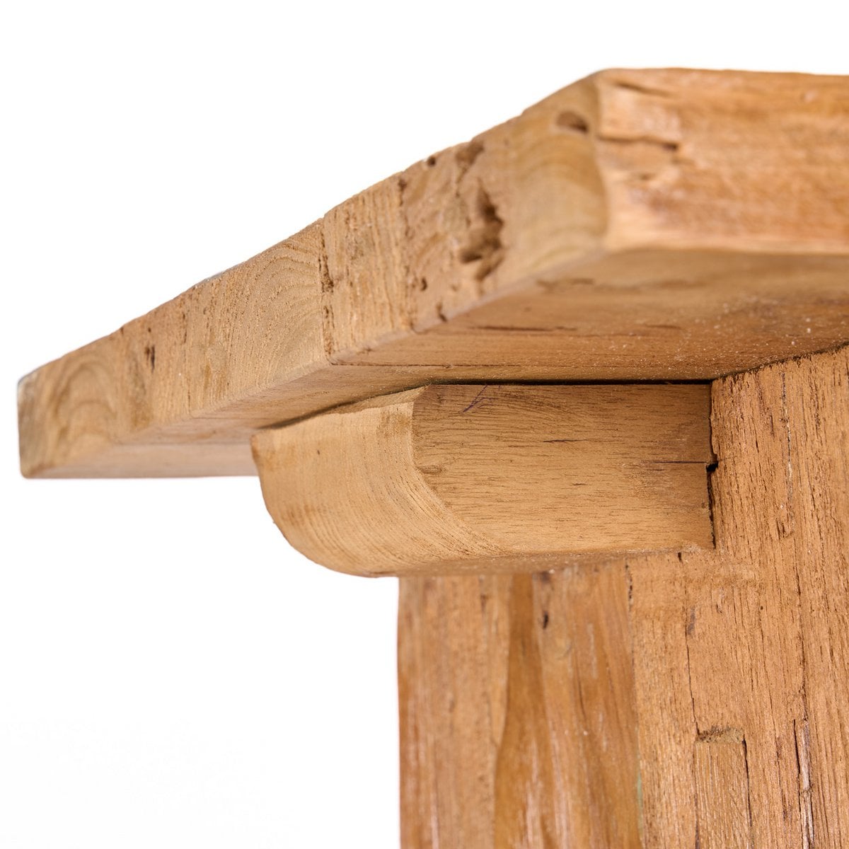 Teak Block Stool - Natural Wood Accent – JUGLANA