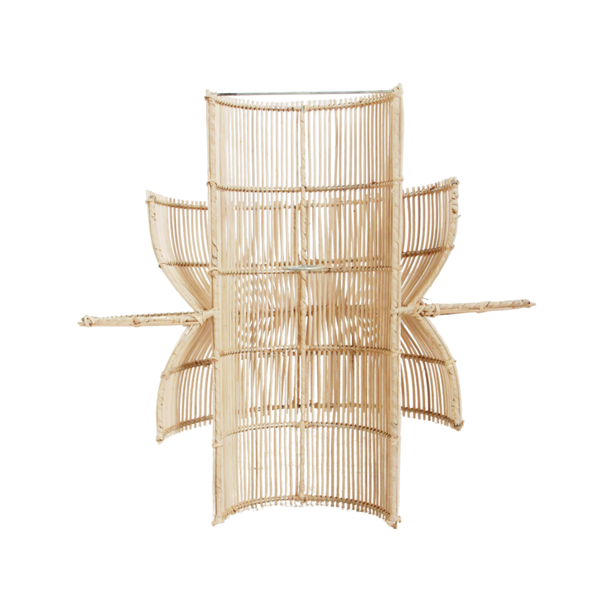Rattan Wall Lamp - Saturn Handwoven Light Fixture with Fabric Cord