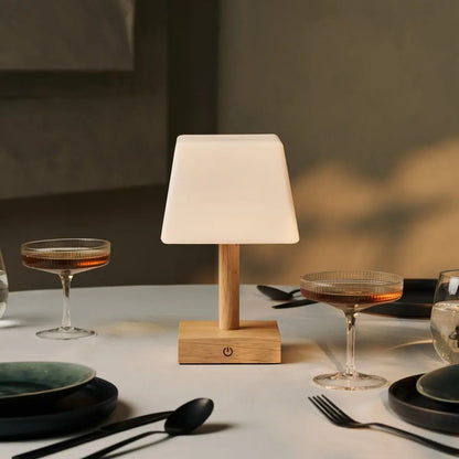 Tommy Light Brown Wooden Table Lamp | 3 Light Modes, Elegant & Sustainable