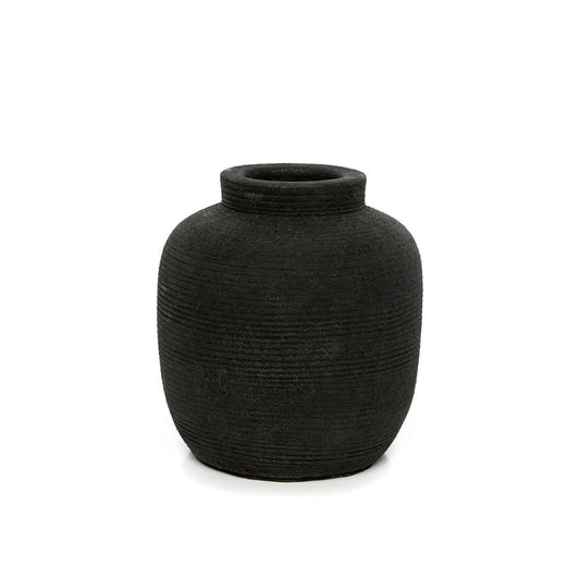 Terracotta Vase - Black Rustic Peaky Vase - Small
