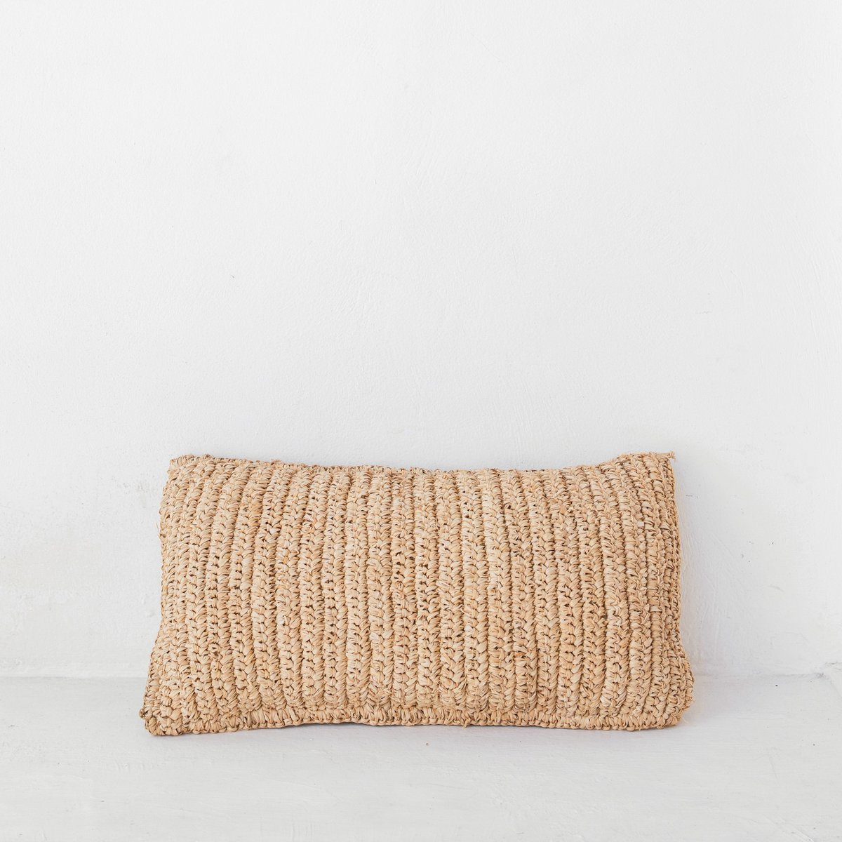 Raffia Kissen 50x30 cm mit Füllung Dekokissen Sofakissen DALUNG