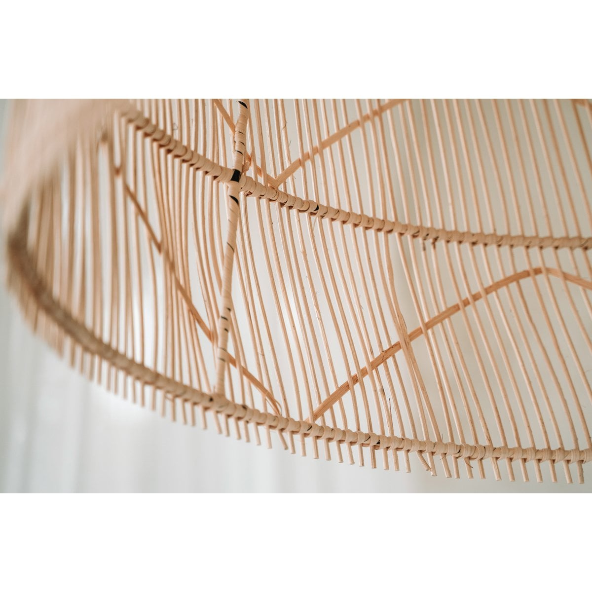 Rattan Pendant Light - Natural Twister, Medium Size