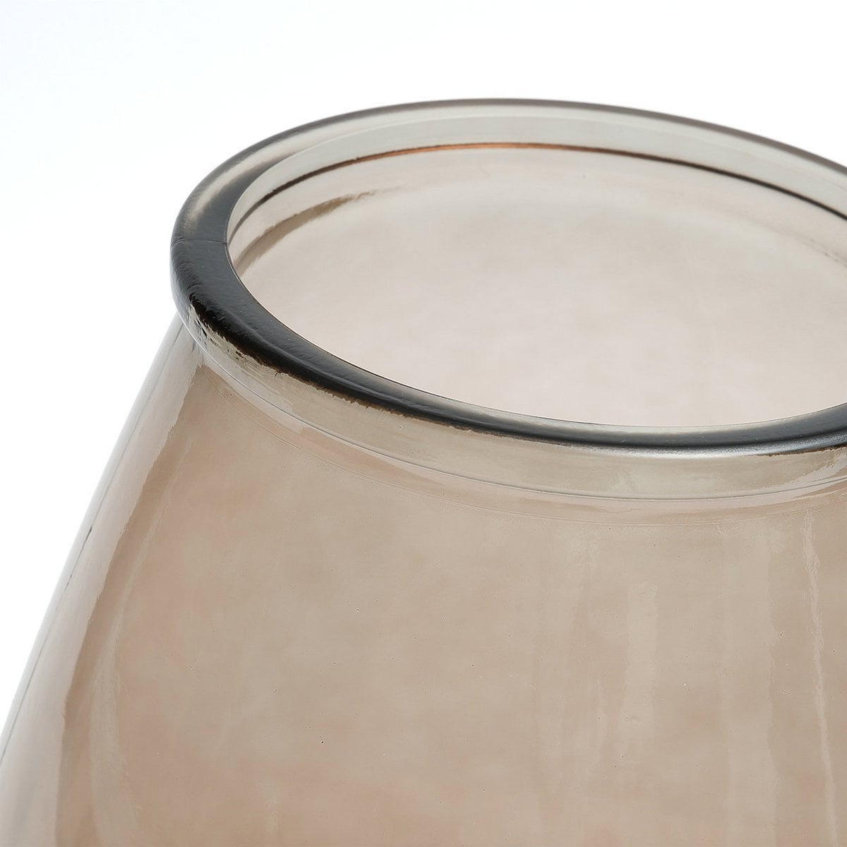 Recycled Glass Vase - Modern Nordic Style, Beige Accent Vase - Large