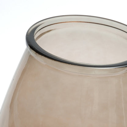 Recycled Glass Vase - Modern Nordic Style, Beige Accent Vase - Large