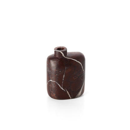Marble Vase - Rosso Levanto Wine Red Low
