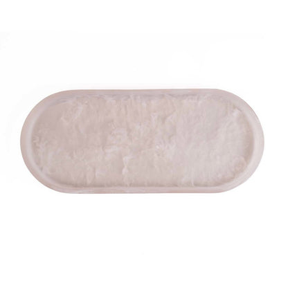 The Resin Oval Plate - Pink White