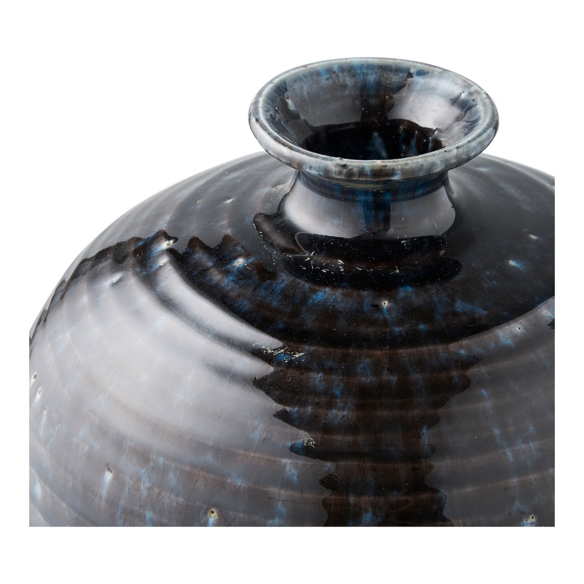 Ceramic Vase Dark Blue - Modern Decorative Vase, 27x44.5 cm