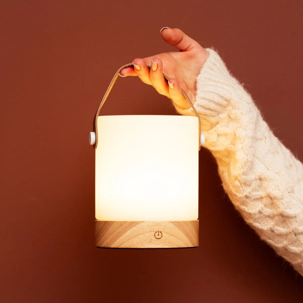 Cordless Wooden Table Lamp – Light Brown Dimmable Rechargeable Lamp