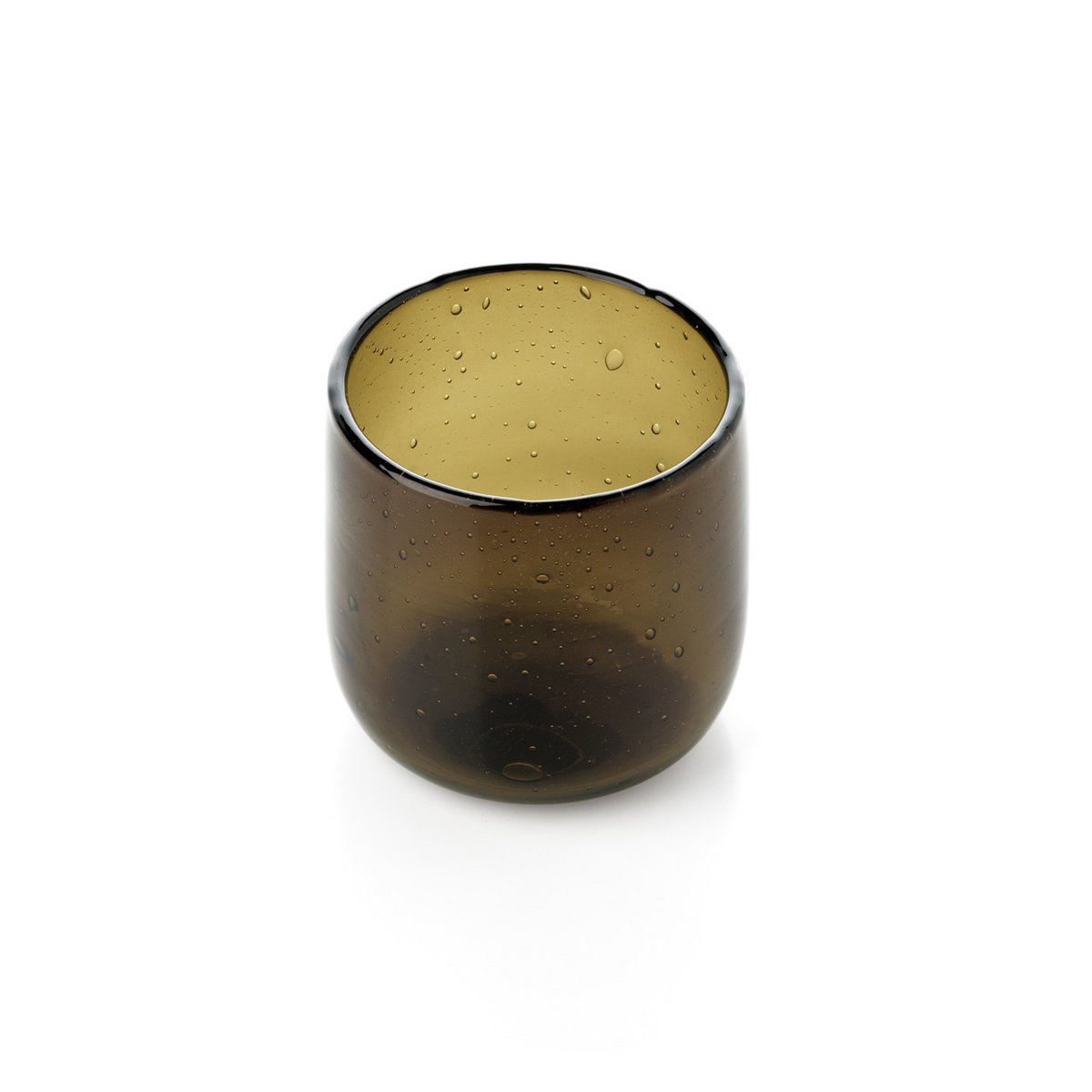Glass Tea Light Candle Holder - Smoky Brown Éclat Cognac