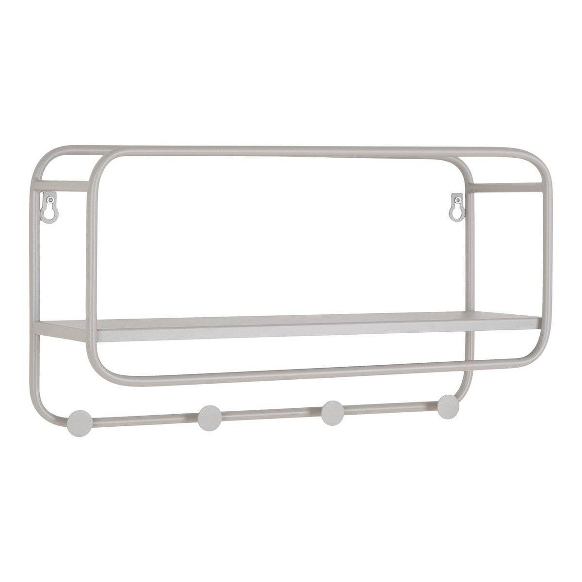 Steel Hat Shelf - Cool Grey Wall-Mounted Organizer, 45 cm
