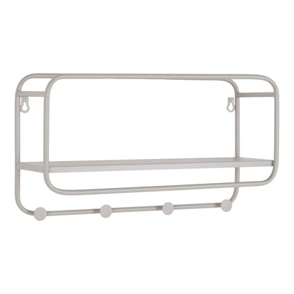 Steel Hat Shelf - Cool Grey Wall-Mounted Organizer, 45 cm