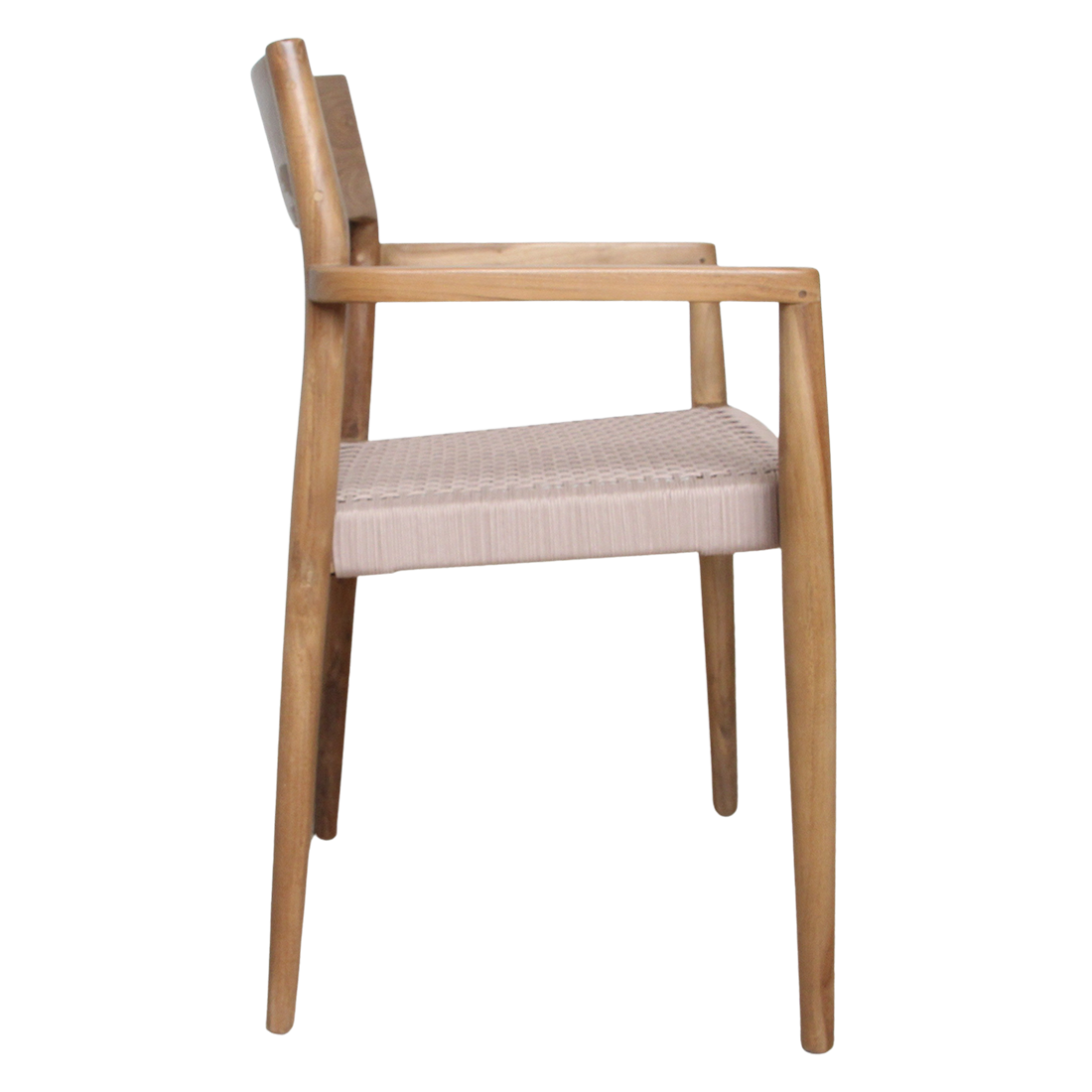 Chaise de jardin Freya avec repose-bras naturel - Teakhout foncé