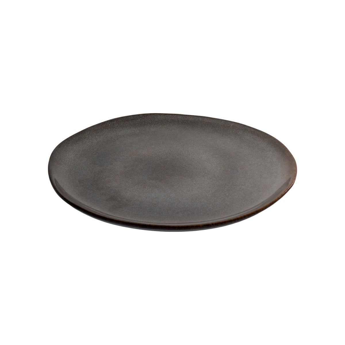 Ceramic Lunch Plates – Grey-Brown Nordic Style, 21cm Set of 4
