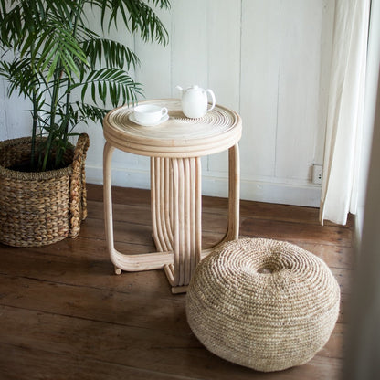 Raffia Pouf Beanbag – Handwoven Natural Ottoman, 2 Sizes