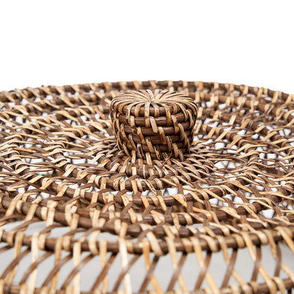 Rattan Food Cover – Large Handwoven Dome, Natural Brown