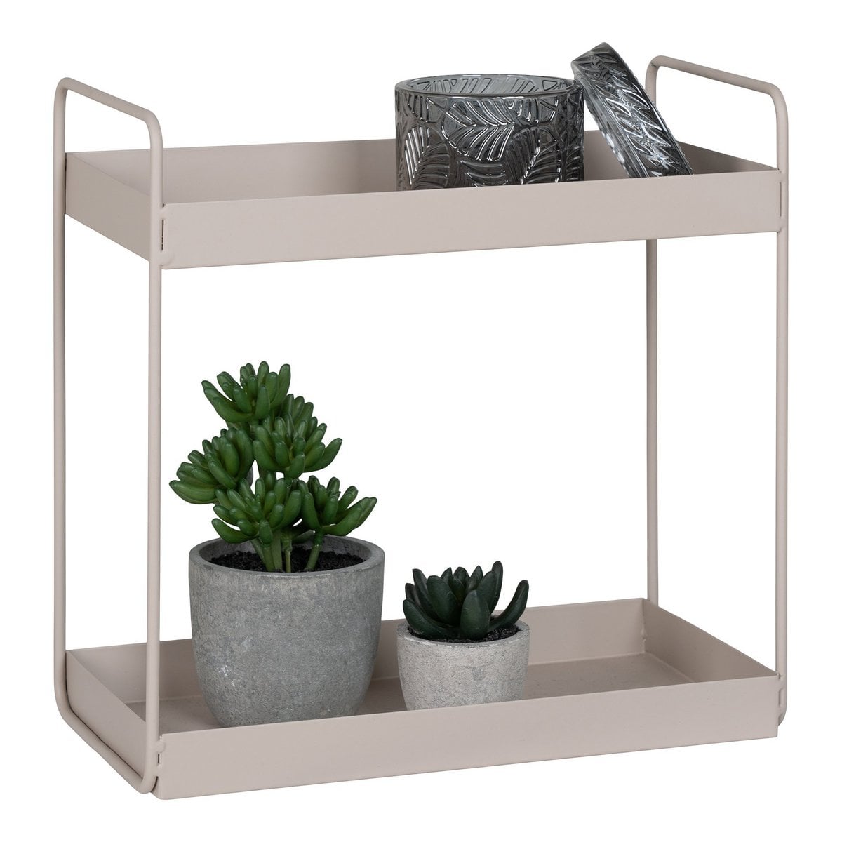 Steel Double Shelf - Minimalist Standing Shelving Unit