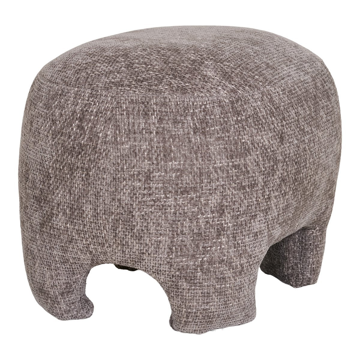 Beige Polyester Pouf Ottoman - Modern Accent Seating, 53x41x38 cm
