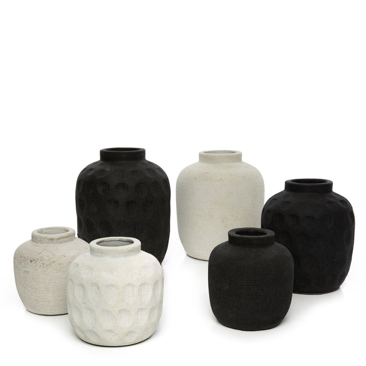 Terracotta Vase - Black Rustic Peaky Vase - Small