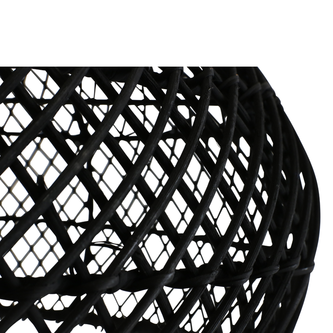 Rattan Pendant Light - Black Maze Hanging Lamp, Small