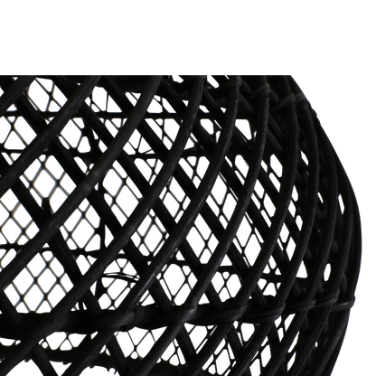 Rattan Pendant Light - Black Maze Hanging Lamp, Small