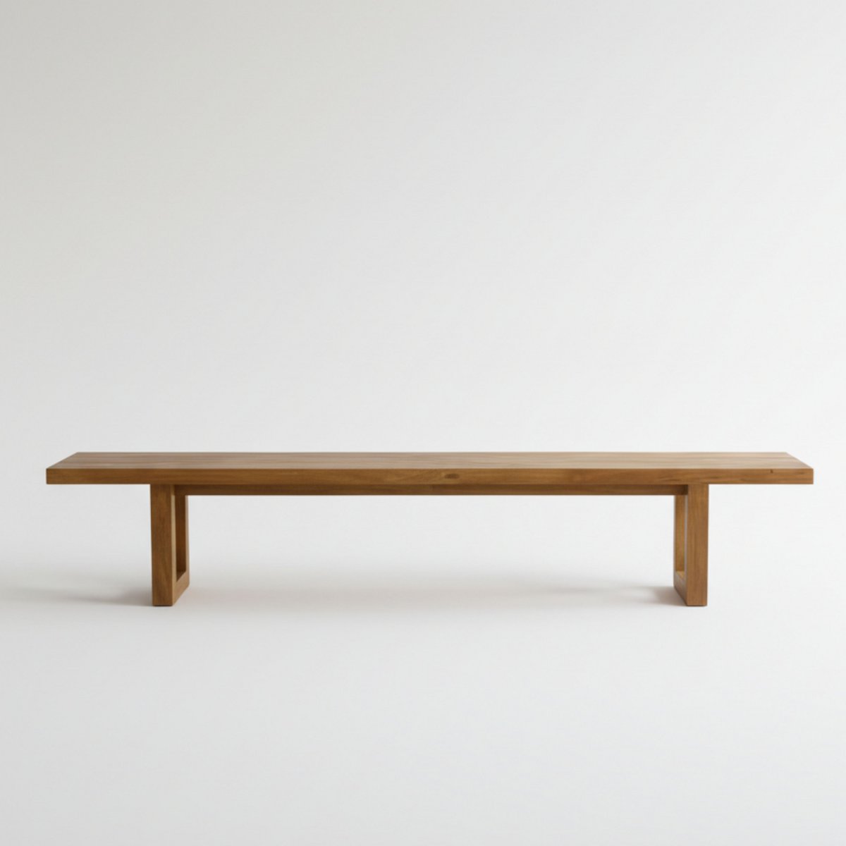 Natural Teak Wood Bench with Square Foot – 280cm