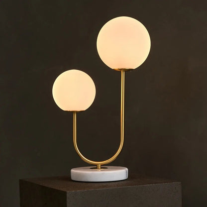Giorgia Elegant Marble Lamp | Frosted Glass Bulbs & Corded Lamp