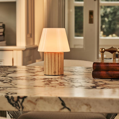 Lex Light Brown Rechargeable Table Lamp | Stylish, Cordless & 3 Light Modes