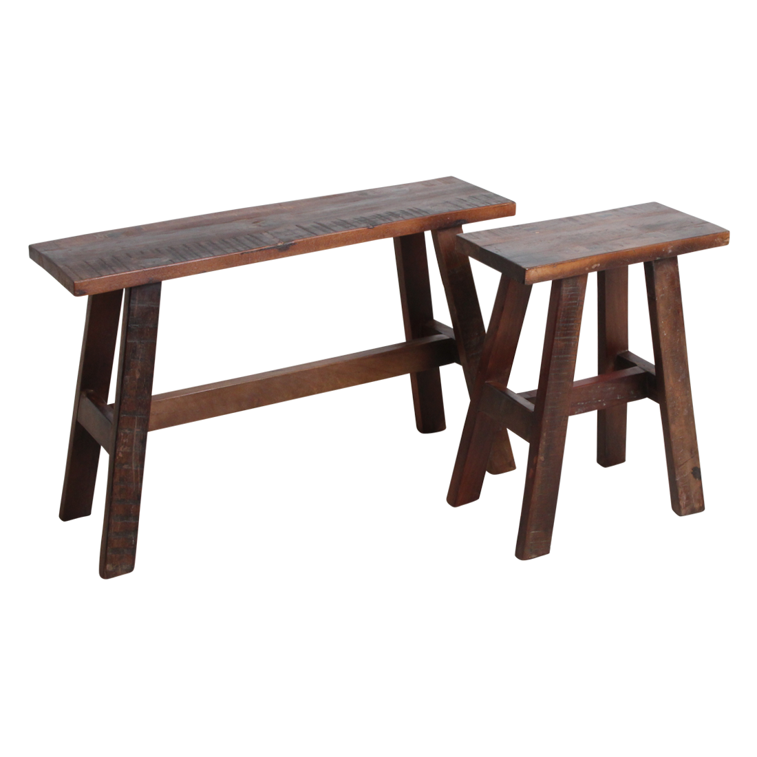 Recycled Wood Bench - Industrial 'Bus Stop' Style, Medium